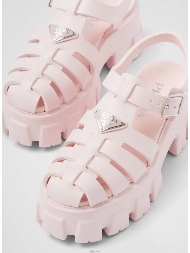 Monolith Rubber Sandals Alabaster Pink - PRADA - BALAAN 5