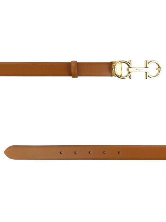 Gancini Horsebit Gold Logo Leather Belt Brown - SALVATORE FERRAGAMO - BALAAN 2