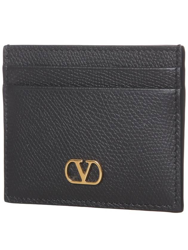V Logo Signature Card Wallet Black - VALENTINO - BALAAN 3