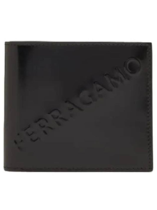 Logo Leather Half Wallet Black - SALVATORE FERRAGAMO - BALAAN 2