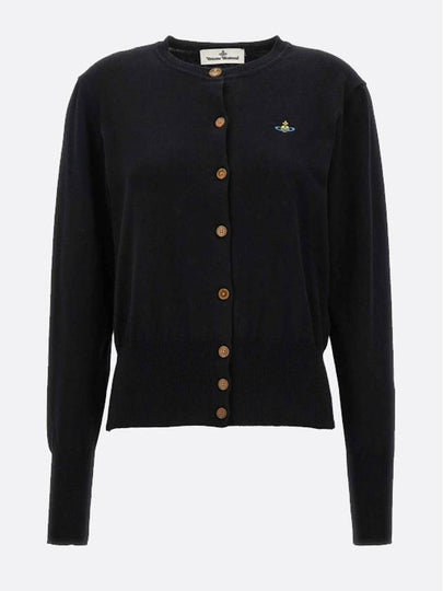 Bea Logo Wool Cardigan Black - VIVIENNE WESTWOOD - BALAAN 2