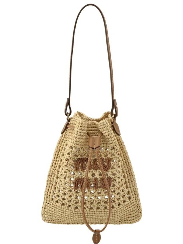 Woven Fabric Mini Bucket Bag Beige - MIU MIU - BALAAN 3