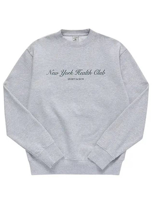 Logo Print Cotton Sweatshirt Grey - SPORTY & RICH - BALAAN 2