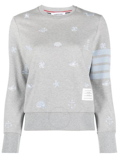 Nautical Embroidery Crew Neck Knit Top Grey - THOM BROWNE - BALAAN 2