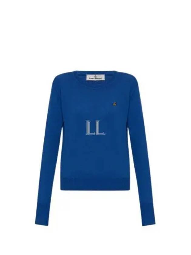 ORB Embroid Logo Knit Top Blue - VIVIENNE WESTWOOD - BALAAN 2