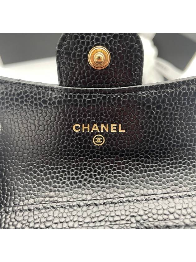 Classic Grained Calfskin Card Wallet Black - CHANEL - BALAAN 8