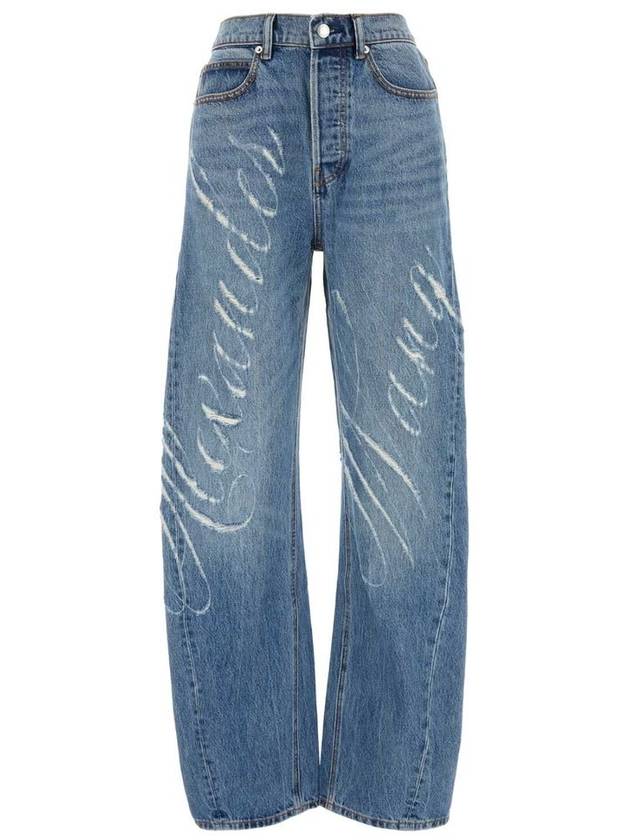 Denim Straight Pants 4DC3244412 473 BLUE - ALEXANDER WANG - BALAAN 2