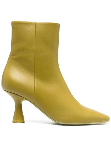 Leather Pointed Heel Chelsea Boots Olive Green - MAISON MARGIELA - BALAAN 1