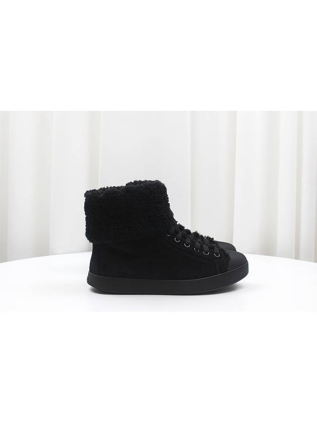 Fur high top sneakers black size 36 5 - PRADA - BALAAN 2