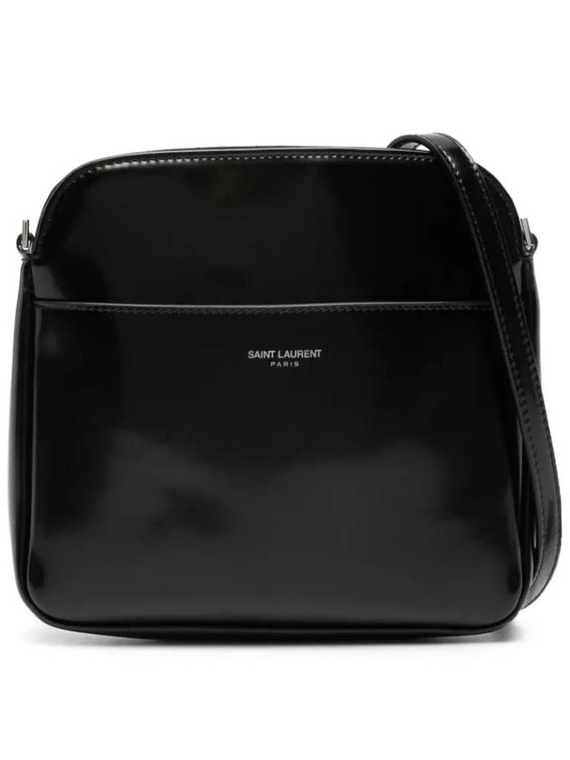 Brushed Calfskin Mini Cross Bag Black - SAINT LAURENT - BALAAN 2