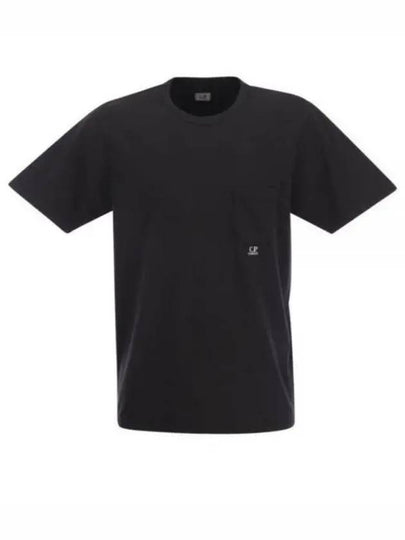 Small Logo Pocket Cotton Short Sleeve T-Shirt Black - CP COMPANY - BALAAN 2