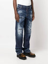 Distressed Faded Straight Jeans Blue - DSQUARED2 - BALAAN 6