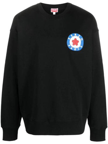 Logo Target Classic Cotton Sweatshirt Black - KENZO - BALAAN 1