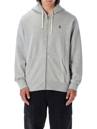 Embroidered Pony Logo Zip Up Hoodie Grey - POLO RALPH LAUREN - BALAAN 2