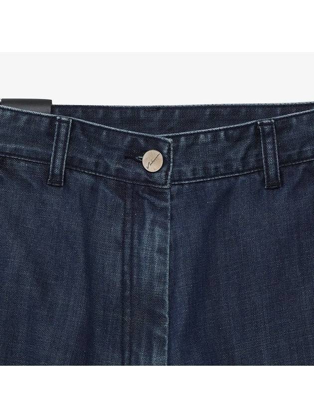 Contrast wide denim pants blue - NOIRER FOR WOMEN - BALAAN 4