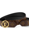 Circle 35MM Reversible Leather Belt Black Brown - LOUIS VUITTON - BALAAN 5