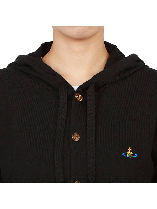 Embroidered Logo Hoodie Cardigan Black - VIVIENNE WESTWOOD - BALAAN 10