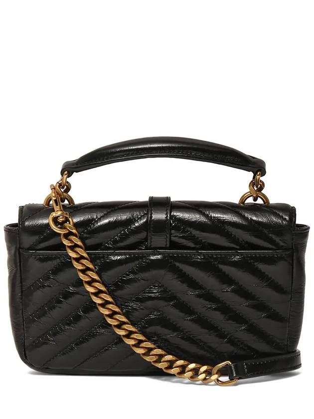 Applique Logo Quilted Calf Leather Tote Bag Black - SAINT LAURENT - BALAAN 6