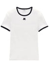 Bumpy Contrast Re-Edition Short Sleeve T-Shirt White - COURREGES - BALAAN 5