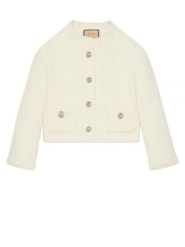 Wool Blazer Metal GG Button Jacket Ivory - GUCCI - BALAAN 2