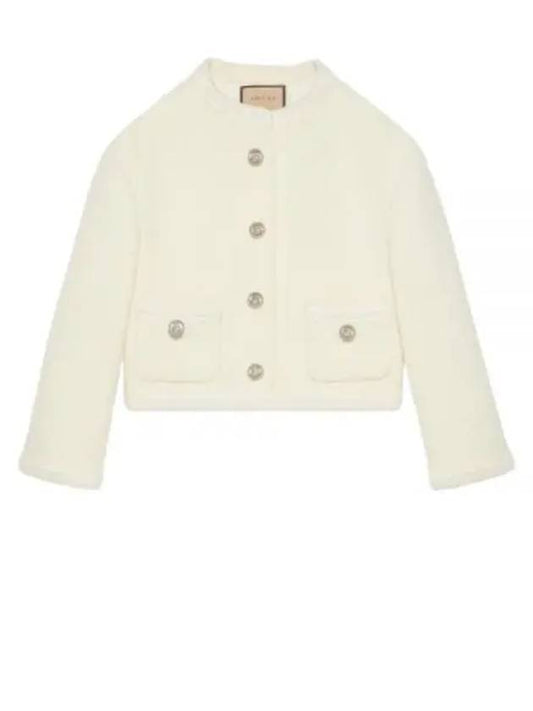 Wool Blazer Metal GG Button Jacket Ivory - GUCCI - BALAAN 2