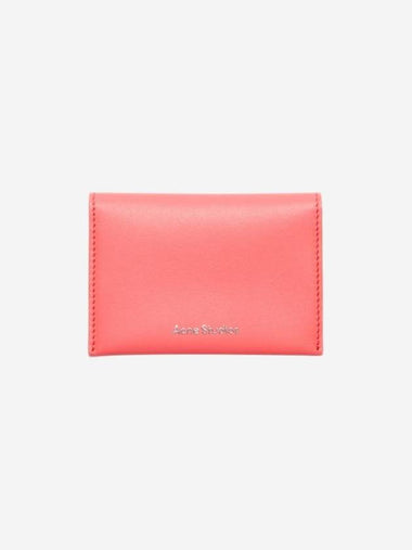 Folded Leather Card Wallet Pink - ACNE STUDIOS - BALAAN 1