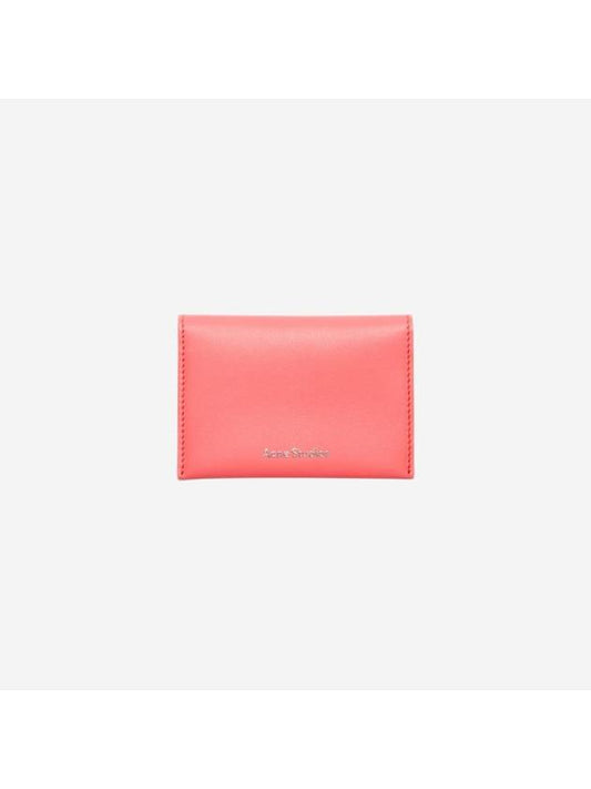 Folded Leather Card Wallet Pink - ACNE STUDIOS - BALAAN 1