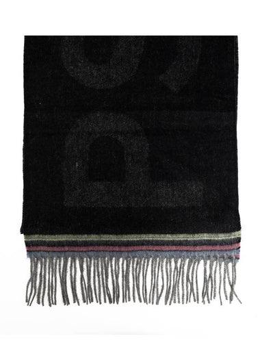 Tilt Logo Wool Muffler Black - PAUL SMITH - BALAAN 1