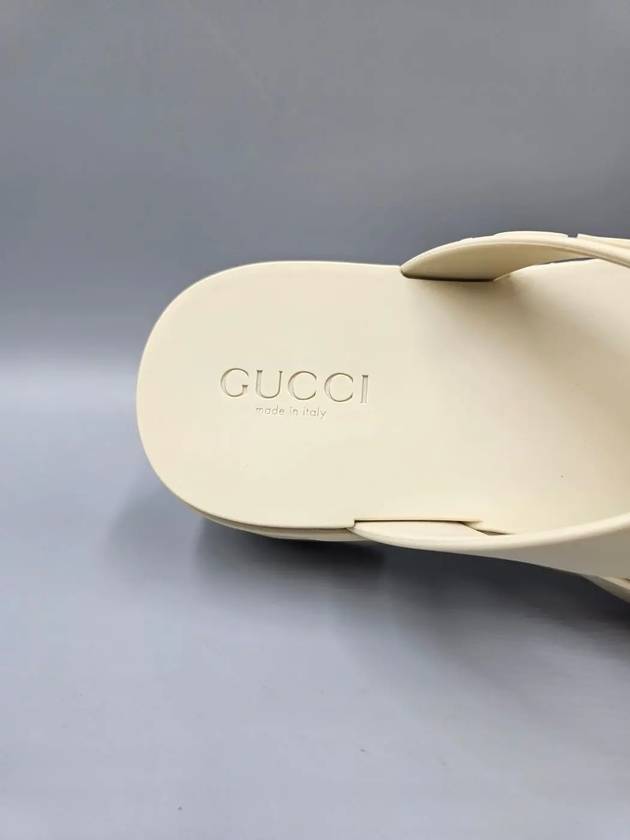 Women's Logo Thong Platform Flip Flops White - GUCCI - BALAAN 7