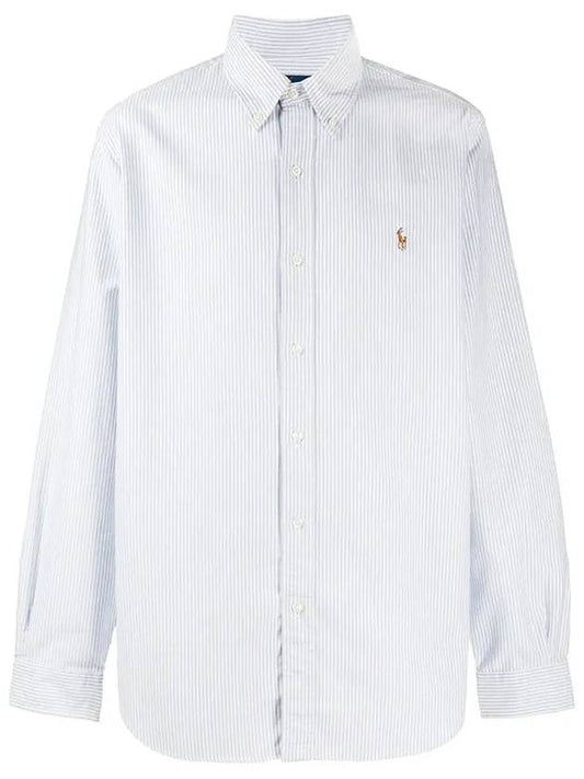 Embroidery Pony Oxford Long Sleeve Shirt Blue - POLO RALPH LAUREN - BALAAN 2