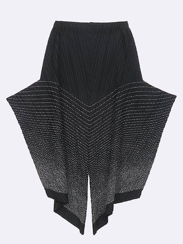 Pleated Please Black Color Polyester Blend Stitching Detail Women s Pants 2 - ISSEY MIYAKE - BALAAN 1