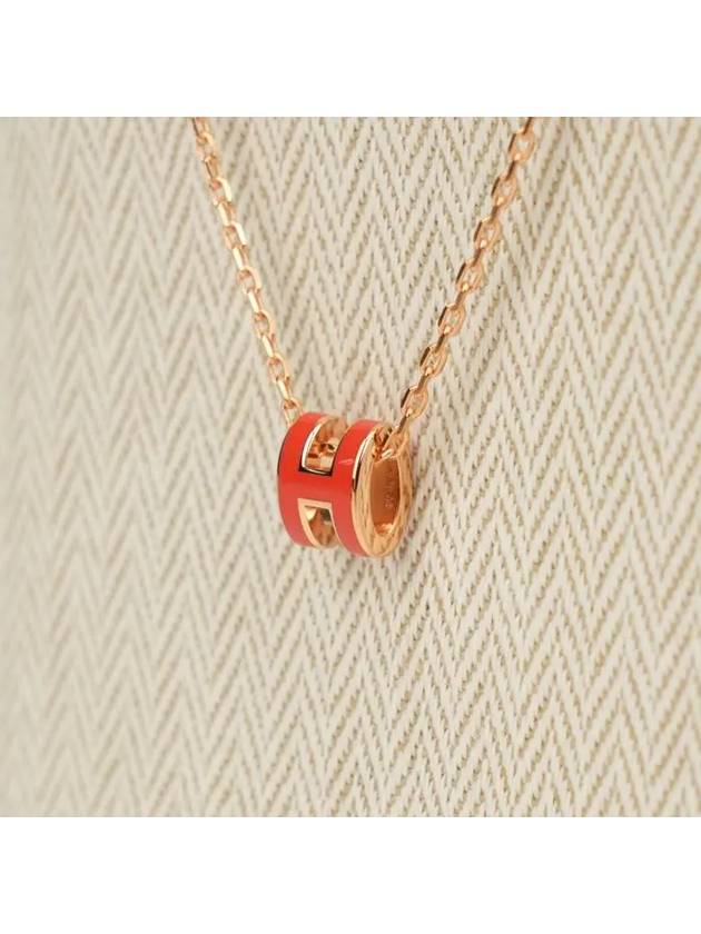 Mini Pop H Pendant Necklace Rose Gold - HERMES - BALAAN 5