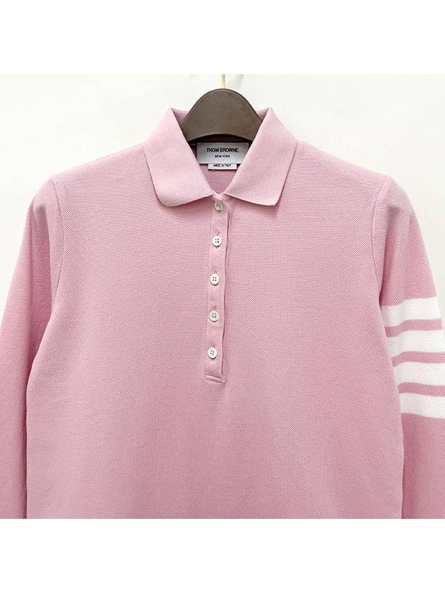 Classic Pique 4-Bar Polo Shirt Pink - THOM BROWNE - BALAAN 4