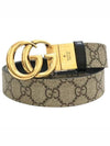 GG Marmont Supreme Canvas Leather Reversible Belt Beige Black - GUCCI - BALAAN 2