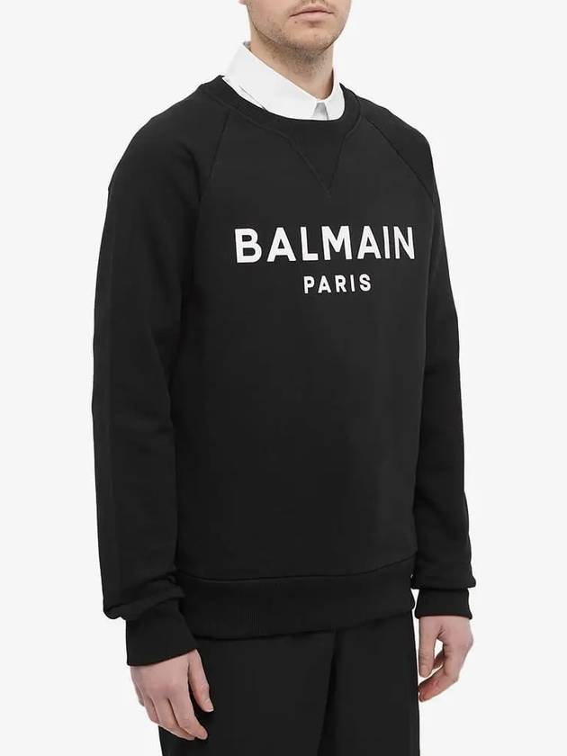 Paris Logo Crew Neck Sweatshirt Black - BALMAIN - BALAAN 4