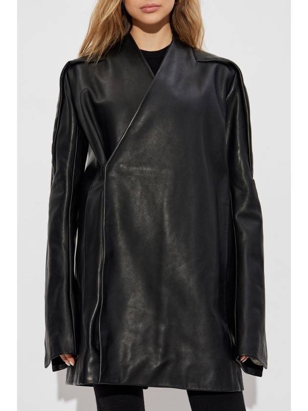 Rick Owens Leather Jacket, Women's, Black - RICK OWENS - BALAAN 3