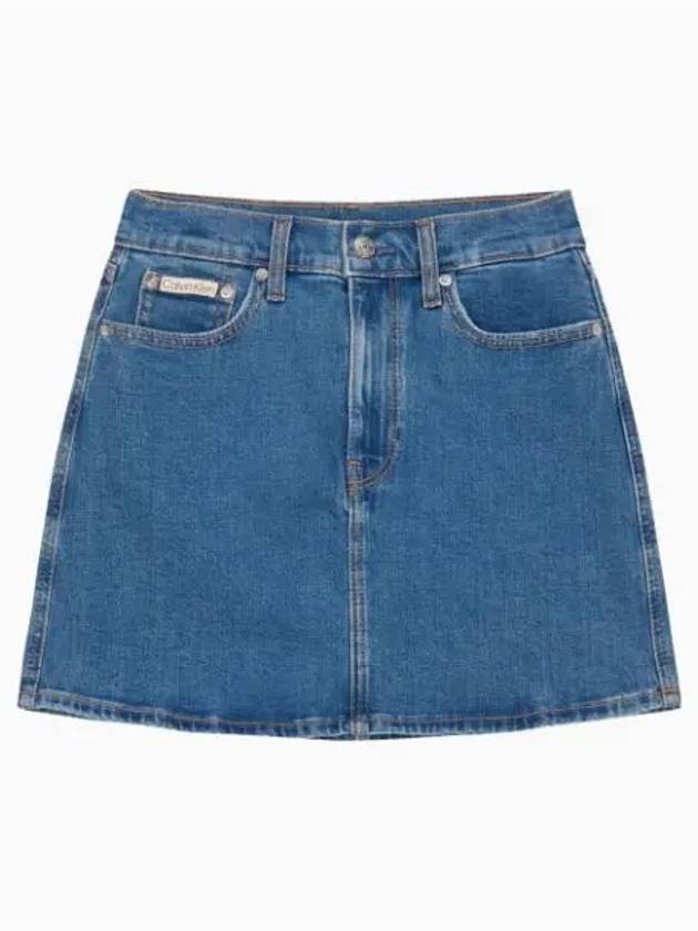 JEANS Women s Blue Comfort Stretch Denim Mini Skirt 40WK833 NUV - CALVIN KLEIN - BALAAN 1