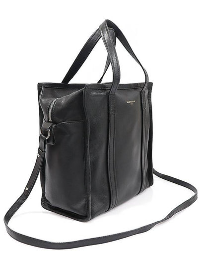 443096 Black leather silver Bazaar shopper small 2WAY - BALENCIAGA - BALAAN 2