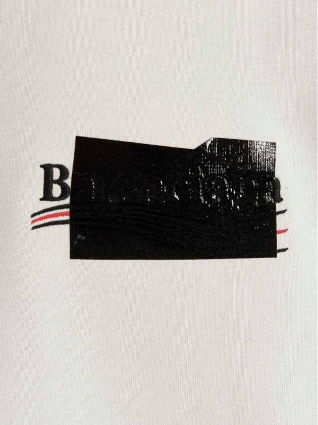 Logo Tape Hoodie White - BALENCIAGA - BALAAN 5