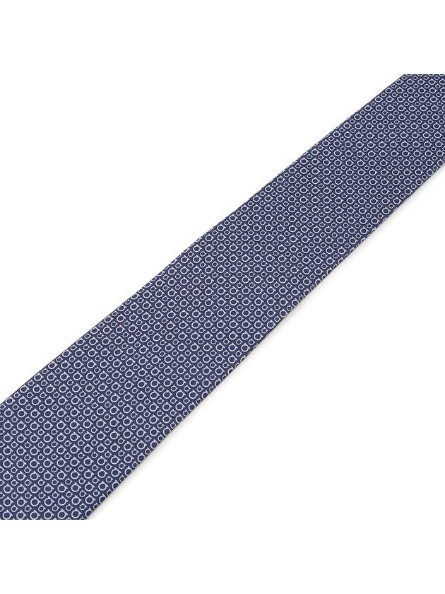 Gancini Print Silk Tie Bluemarine - SALVATORE FERRAGAMO - BALAAN 4