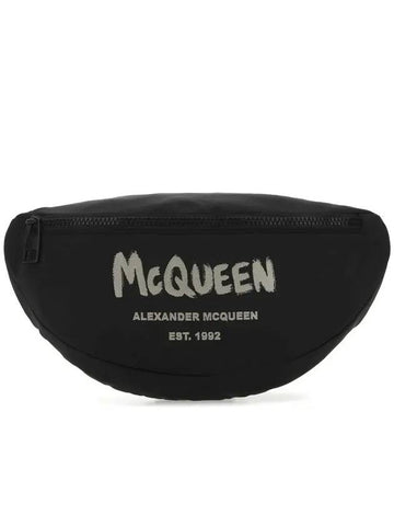 logo belt bag black - ALEXANDER MCQUEEN - BALAAN.