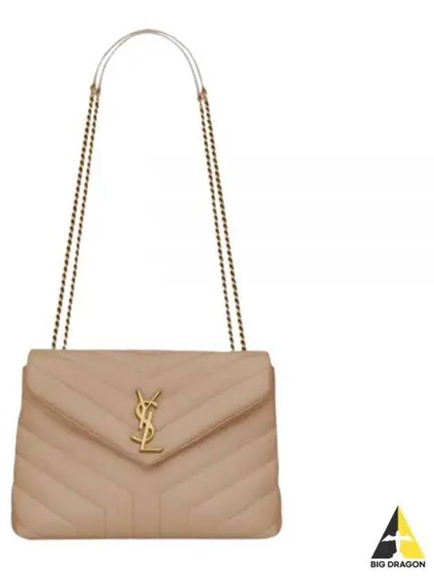 Bronze Monogram Loulou Matelasse Y Leather Small Shoulder Bag Beige - SAINT LAURENT - BALAAN 2