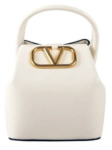 V logo signature micro bucket bag ivory 4 270862 1061727 - VALENTINO - BALAAN 1