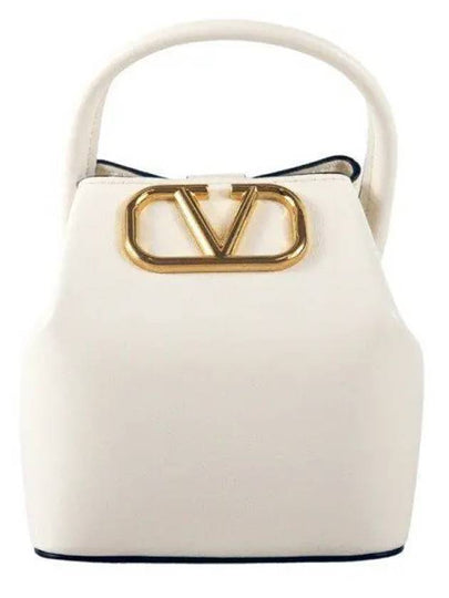 V Logo Signature Mini Bucket Bag Ivory - VALENTINO - BALAAN 2