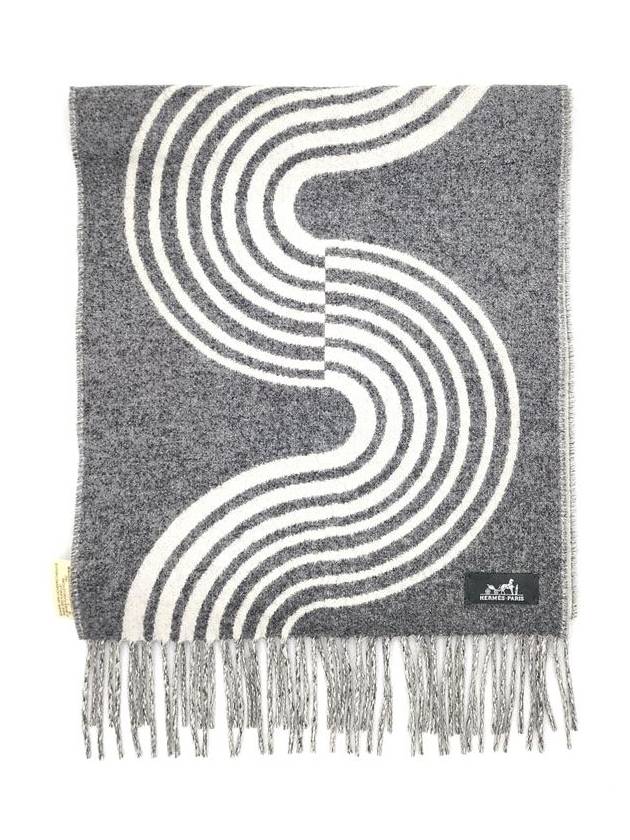 Casaque Vague Muffler Grey - HERMES - BALAAN 4