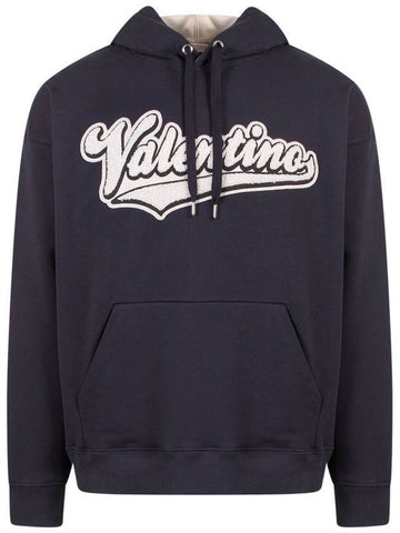 Logo Hoodie Navy - VALENTINO - BALAAN 1