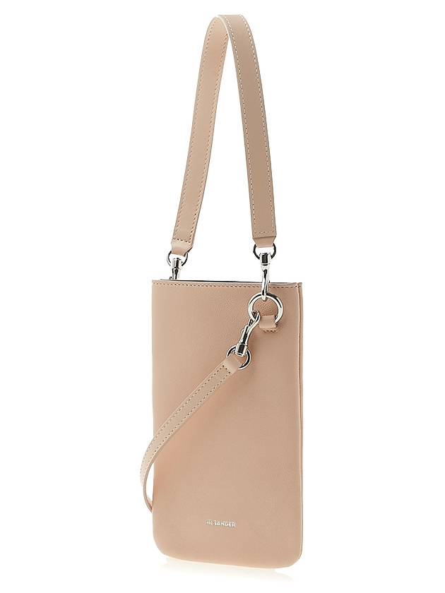 Embossed Logo Small Lambskin Leather Shoulder Bag Pink - JIL SANDER - BALAAN 3