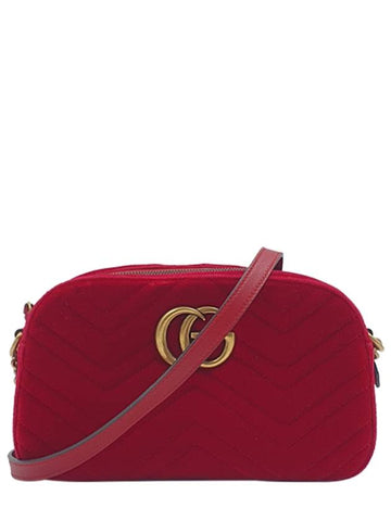 Women s gg Marmont Matelasse Velvet Chain Shoulder Bag 4257 - GUCCI - BALAAN 1