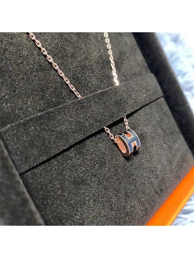 Mini Pop H Pendant Rose Gold & Noir - HERMES - BALAAN 4