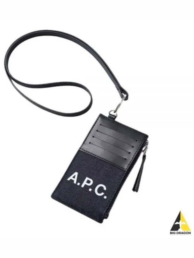 Axel Strap Leather Card Wallet Dark Navy - A.P.C. - BALAAN 2
